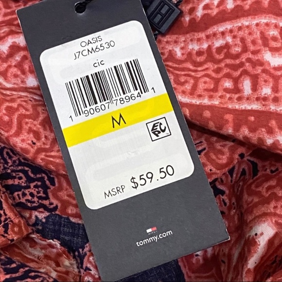 NWT TOMMY HILFIGER Cinnabar Paisley Button Down Shirt - Picture 9 of 16